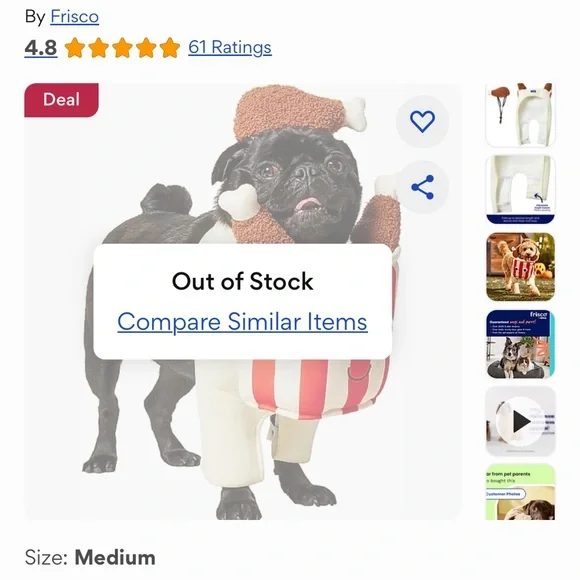 Frisco Front Walking Fried Chicken Bucket. Dog or Cat Costume - Picture 5 of 8